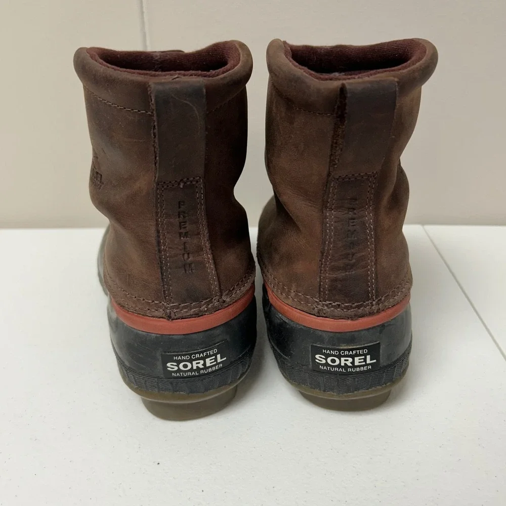 Sorel Cheyanne Premium Brown Winter Duck Toe Waterproof Boot Mens Size 10.5